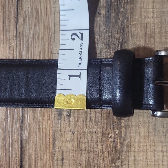 PERRY ELLIS Black portfolio #1P32030 Full Grain Cowhide Lined on Leather Belt - Picture 5 of 11